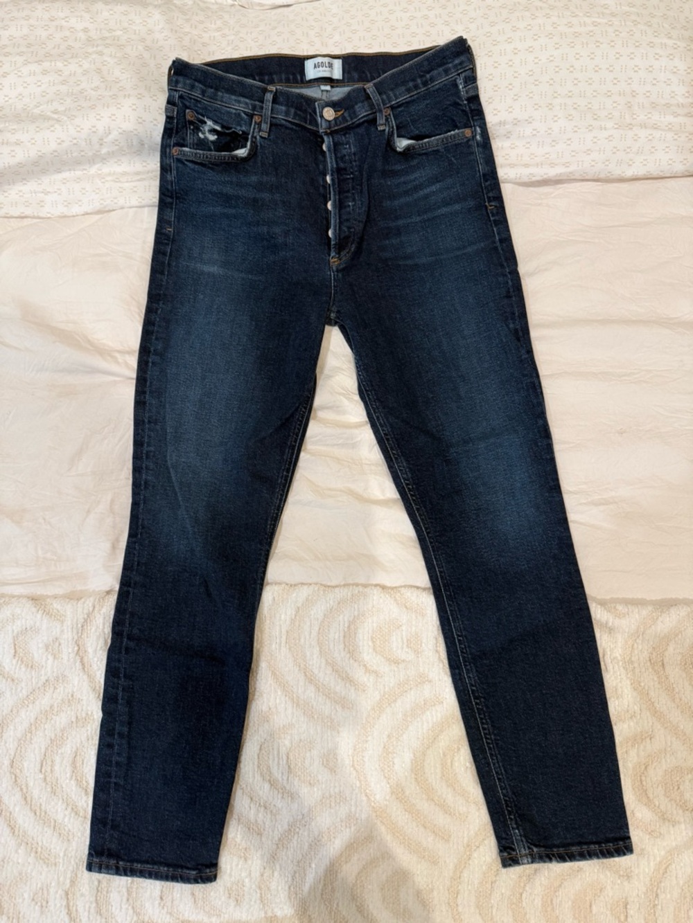 Agolde Nico High Rise Skinny Jeans in Dark Indigo